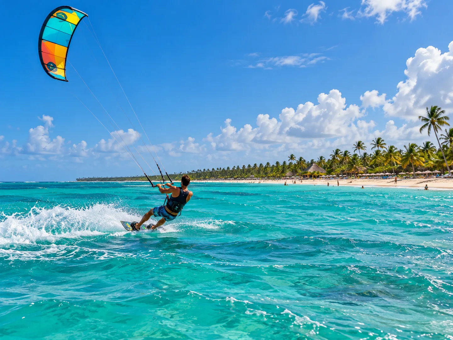 Ilustrace inspirovaná Kitesurfing v Punta Caně